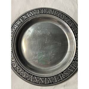 Vintage Pewter Wilton Armetale- Twenty Fifth Anniversary Plate Collectible 11’